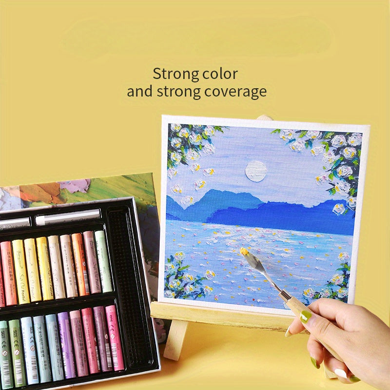 Giorgione Soft Oil Pastels Set: 48 Colors, Soft and Smooth Strokes, Suitable for Artistic Expression - Includes Oil Painting Stick and 1 Scraping Tool