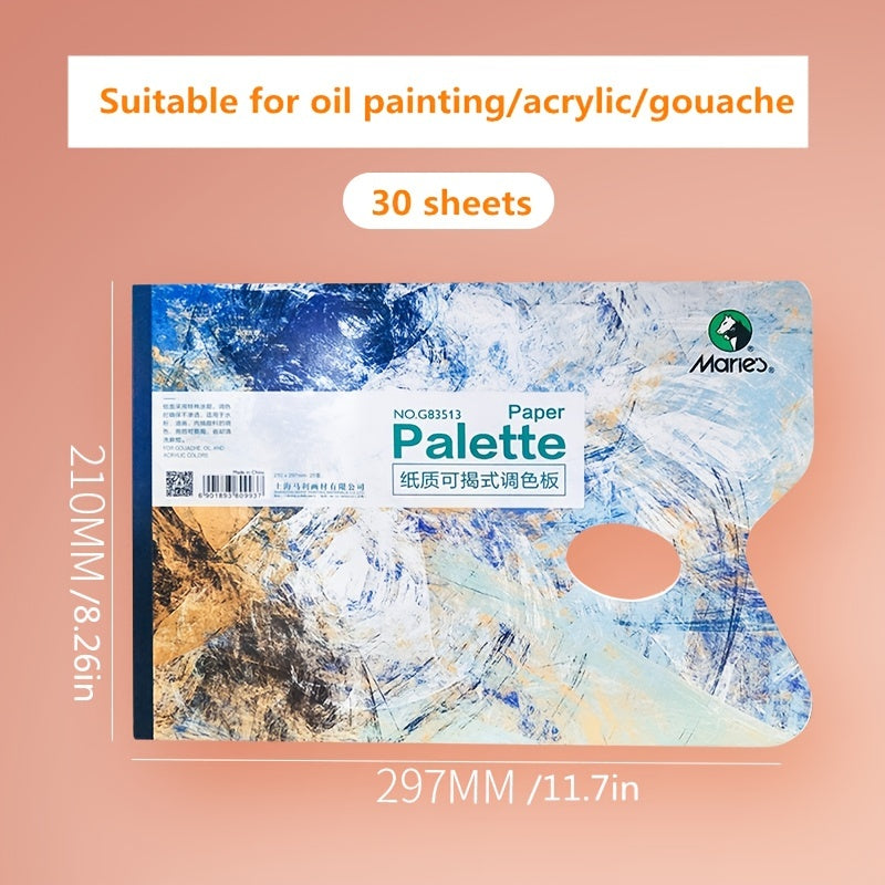 Paper Palette, 25 Sheets Disposable Gouache Oil Painting Mixing Palette White Paper Palette Pad For Acrylic Paint Oils Watercolors